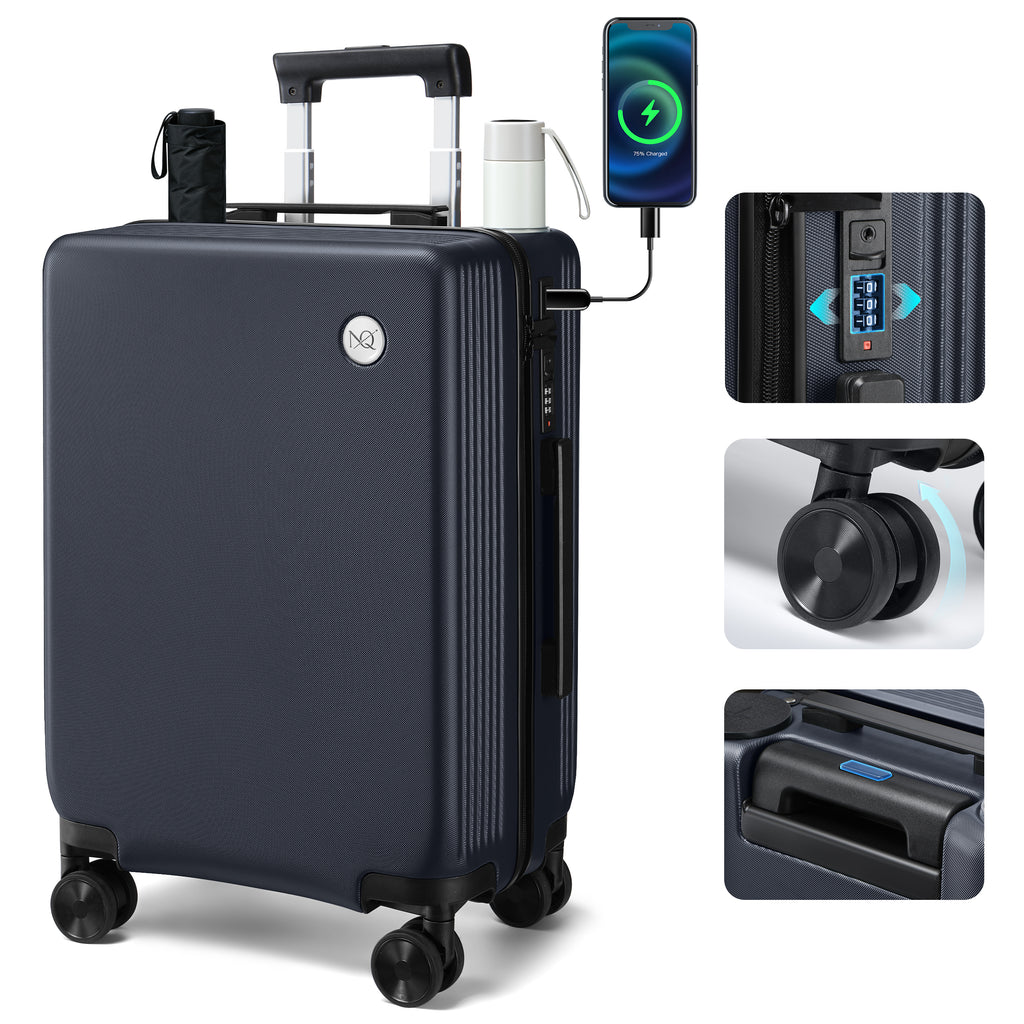 GO 20" Carry-On with Cup Holder, Umbrella Storage & Charging Port