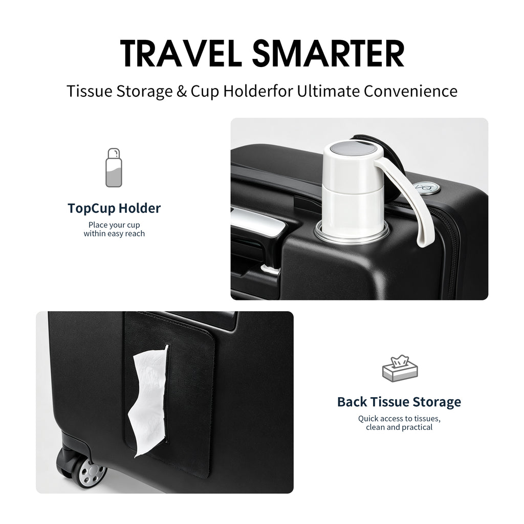 EASE 18" Carry-On with Cup Holder & Tissue Storage