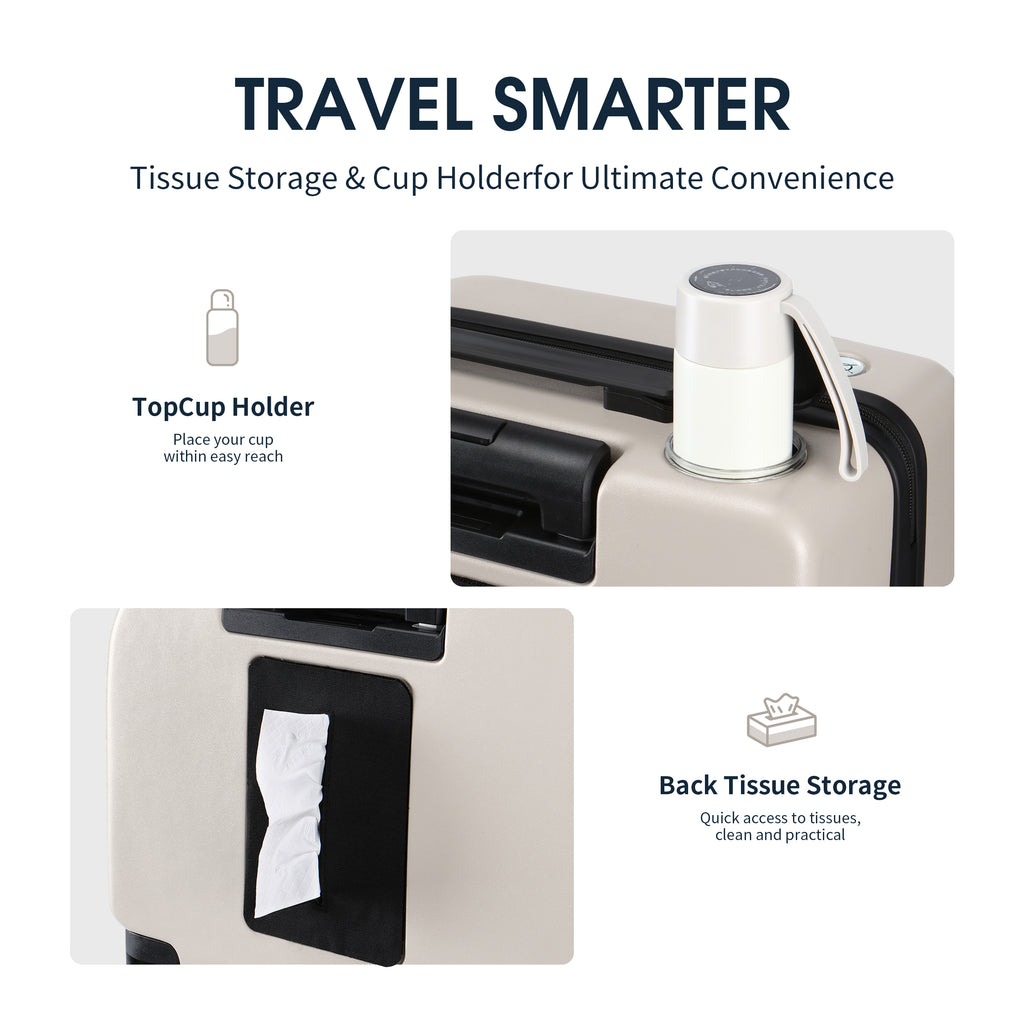 EASE 18" Carry-On with Cup Holder & Tissue Storage