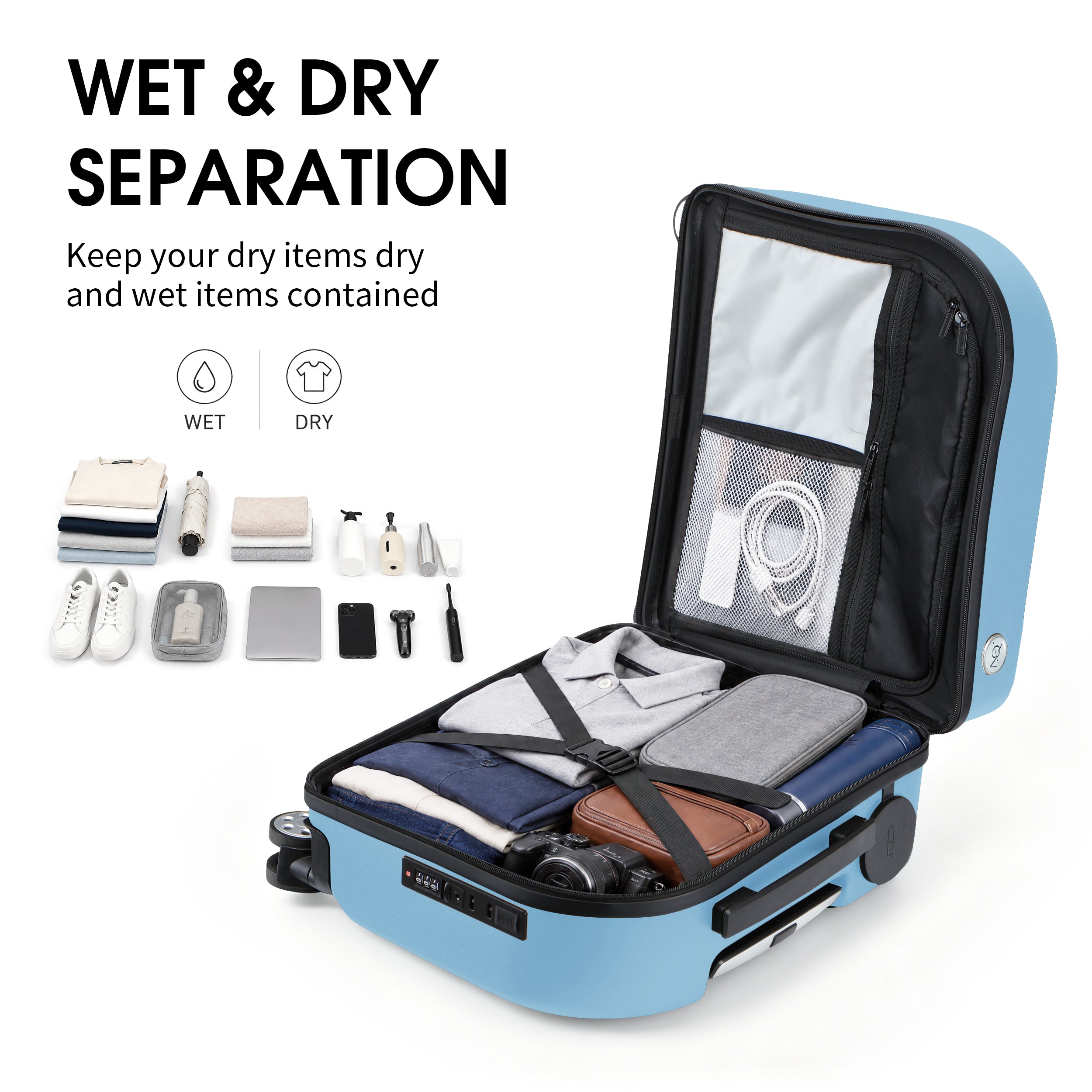 EASE 18" Carry-On with Cup Holder & Tissue Storage