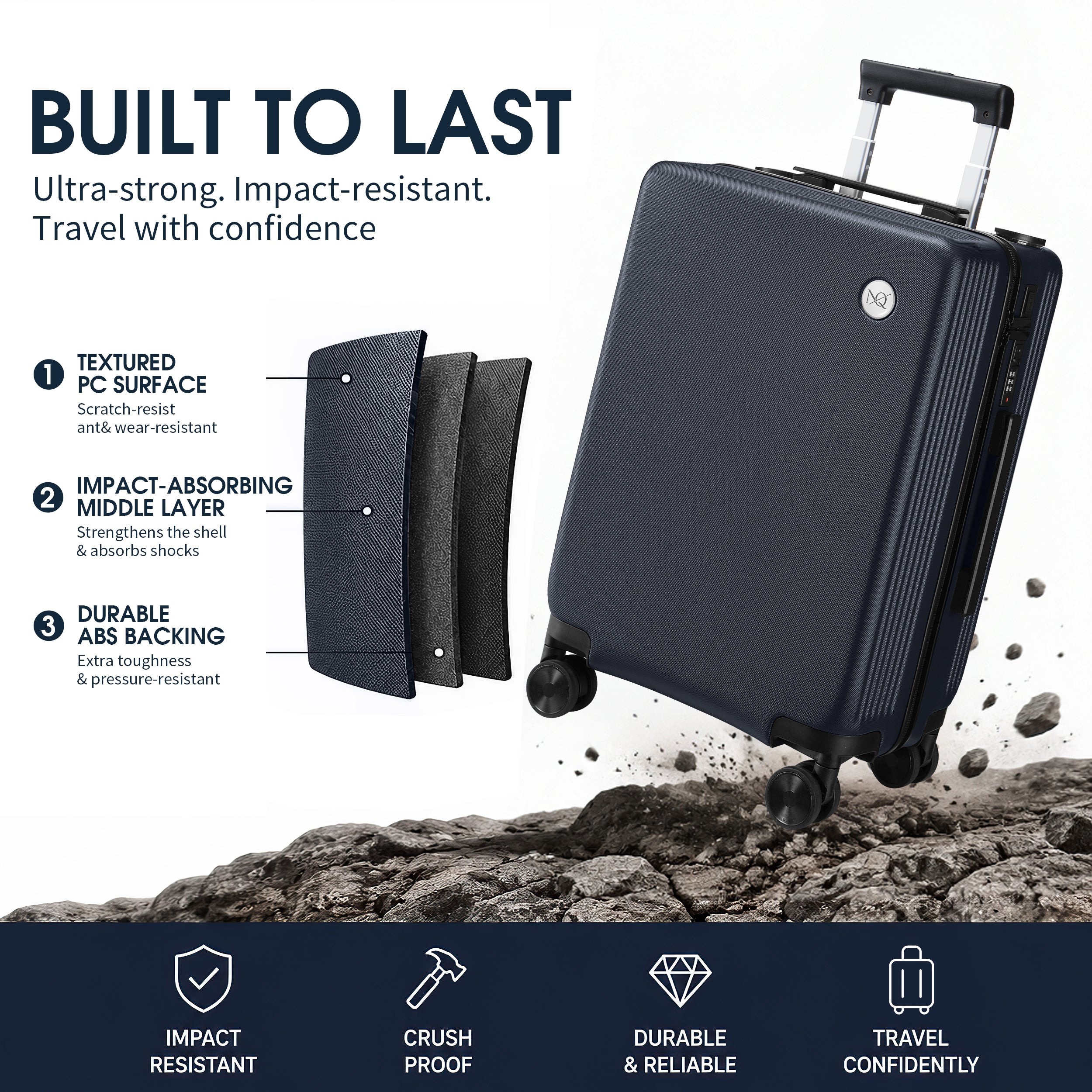 GO 20" Carry-On with Cup Holder, Umbrella Storage & Charging Port