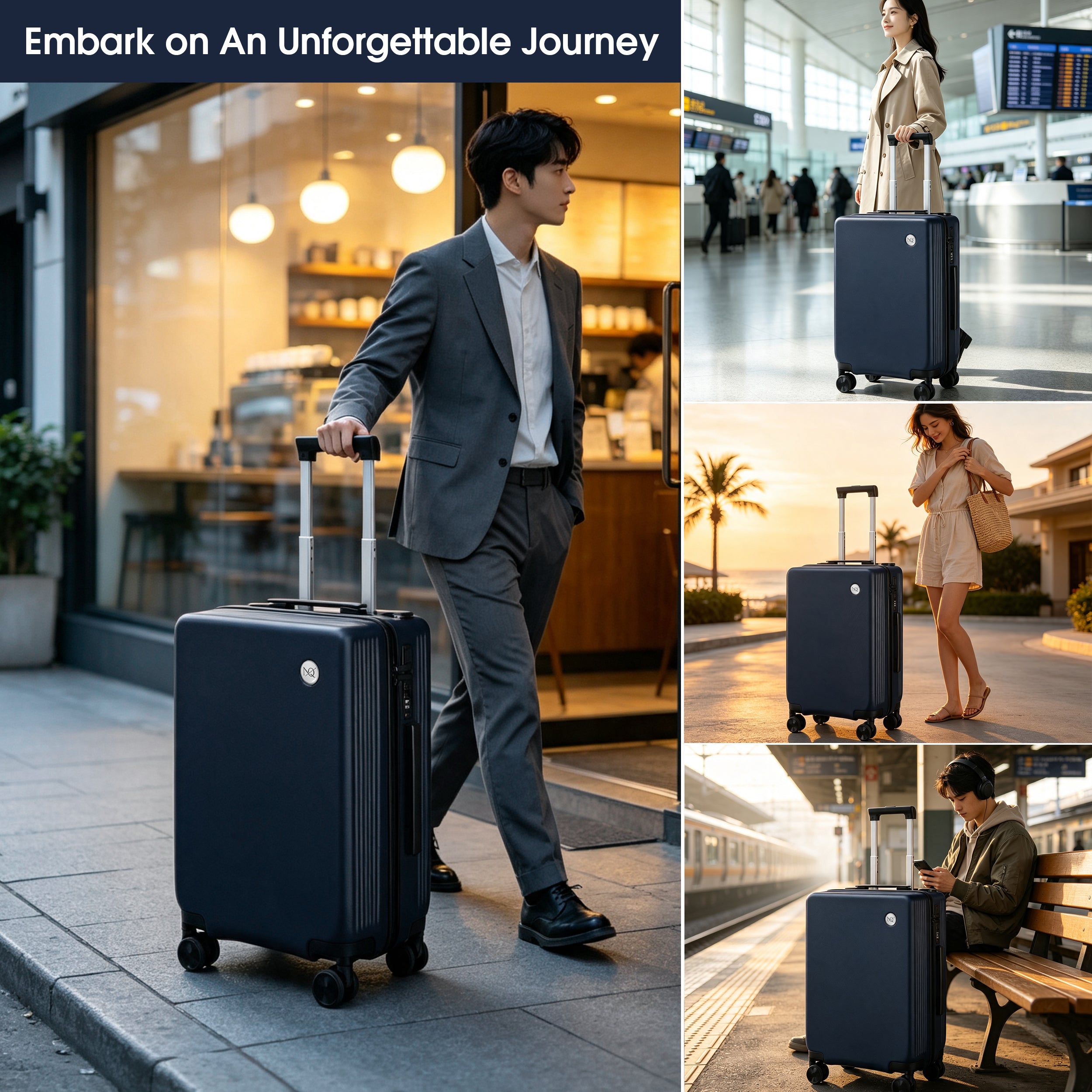 GO 20" Carry-On with Cup Holder, Umbrella Storage & Charging Port