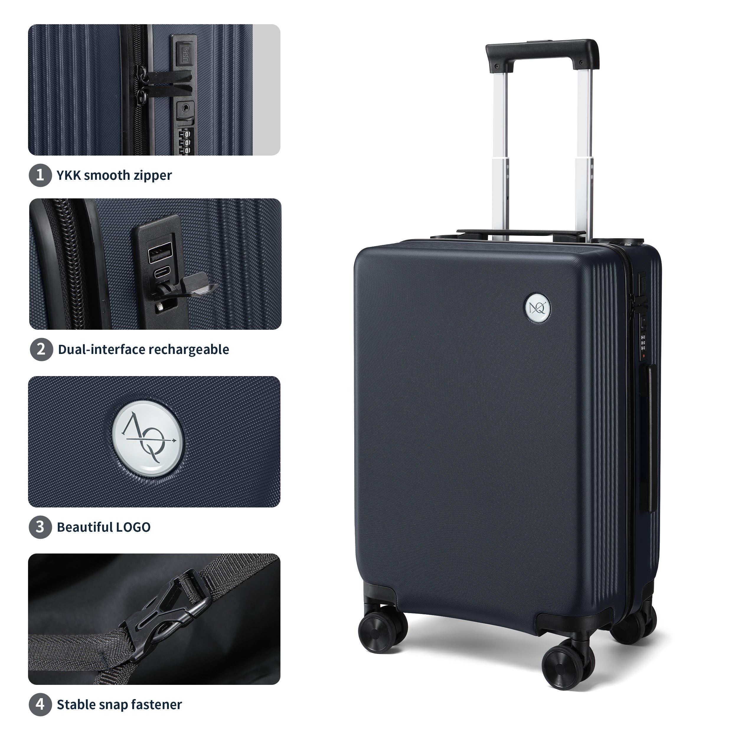 GO 20" Carry-On with Cup Holder, Umbrella Storage & Charging Port