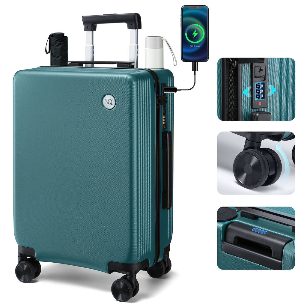 GO 20" Carry-On with Cup Holder, Umbrella Storage & Charging Port