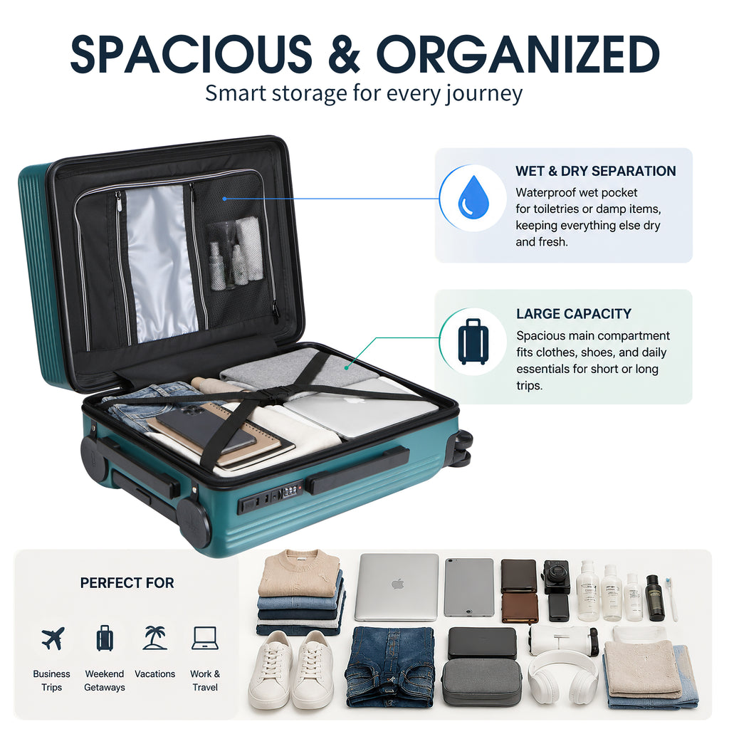 GO 20" Carry-On with Cup Holder, Umbrella Storage & Charging Port