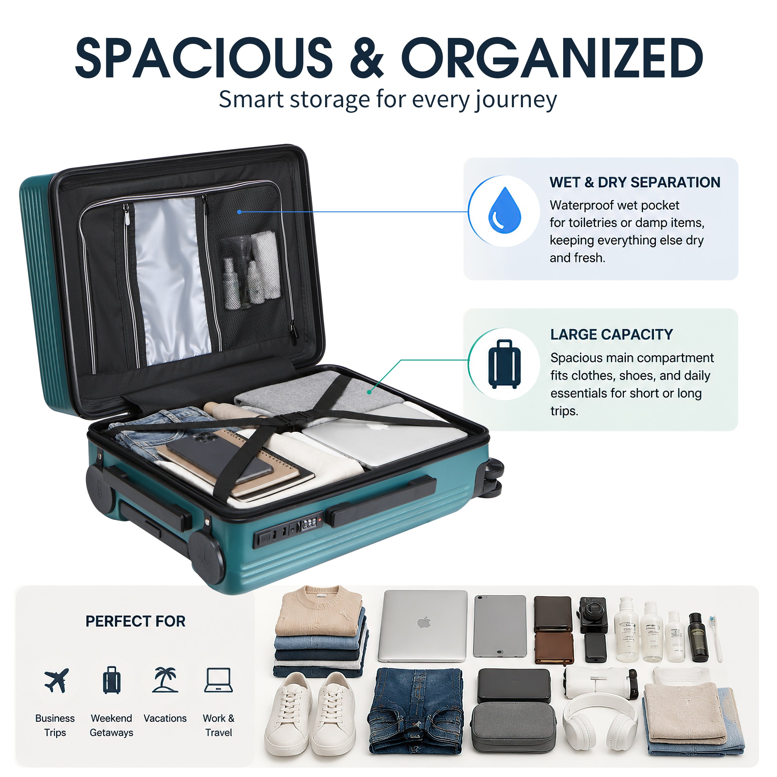 GO 20" Carry-On with Cup Holder, Umbrella Storage & Charging Port