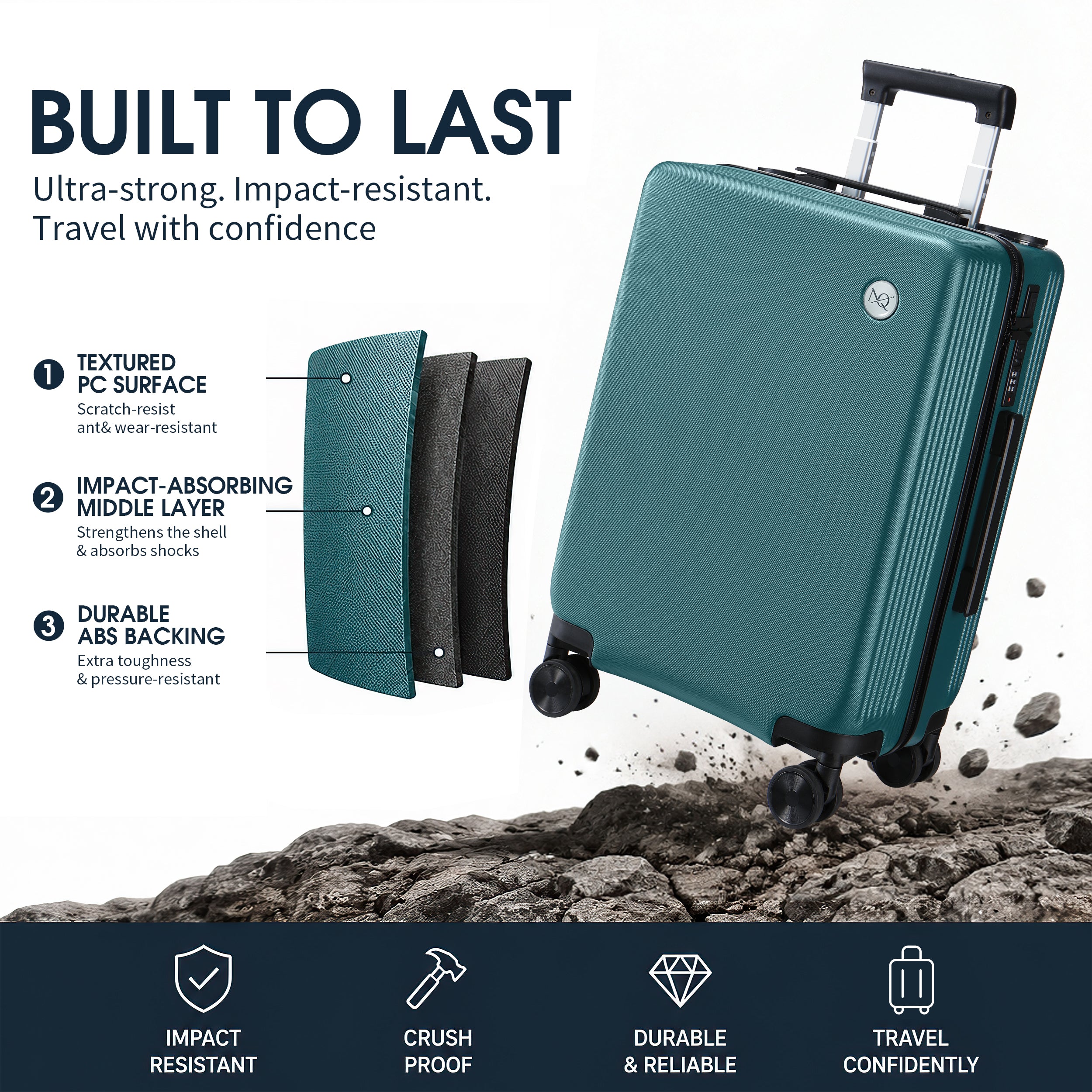 GO 20" Carry-On with Cup Holder, Umbrella Storage & Charging Port