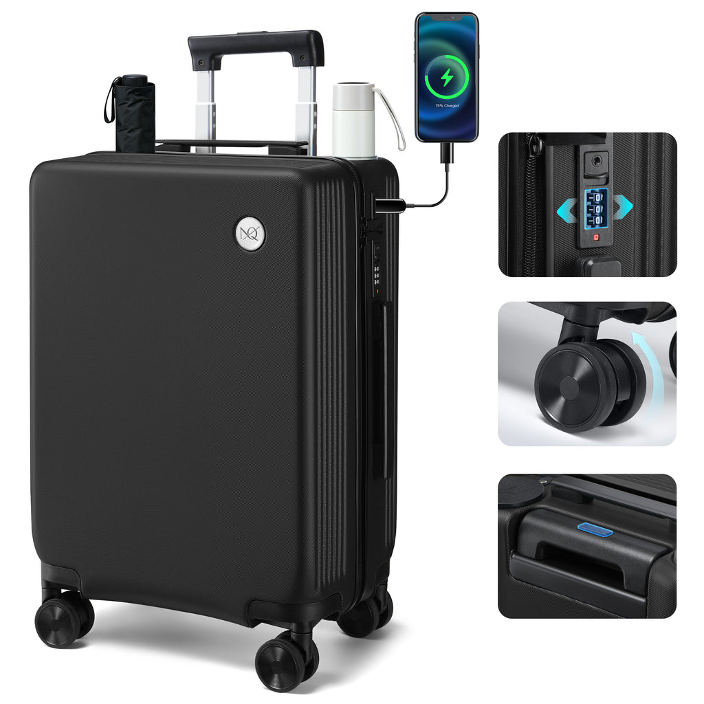 GO 20" Carry-On with Cup Holder, Umbrella Storage & Charging Port