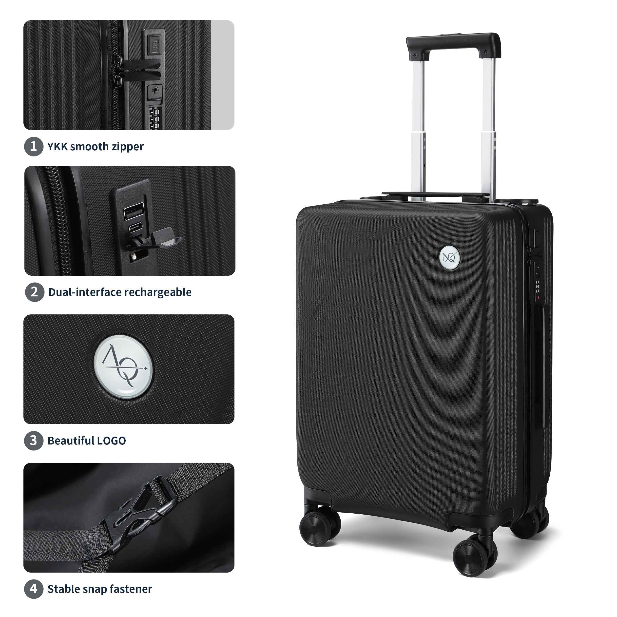 GO 20" Carry-On with Cup Holder, Umbrella Storage & Charging Port