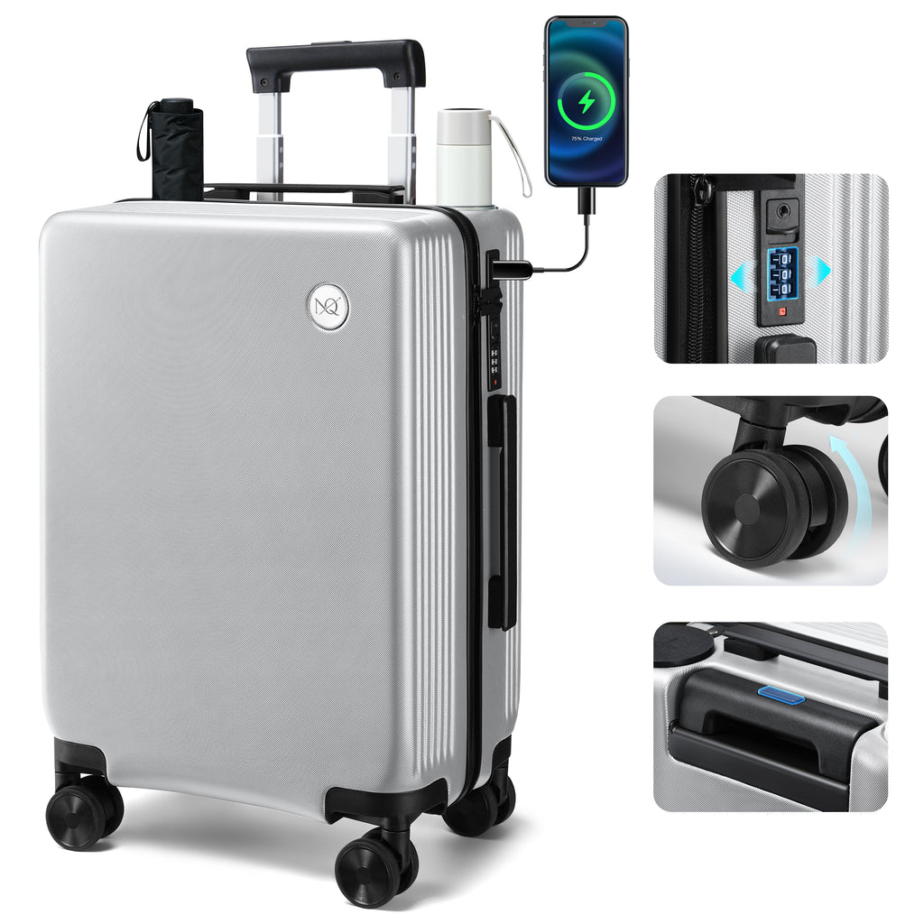 GO 20" Carry-On with Cup Holder, Umbrella Storage & Charging Port