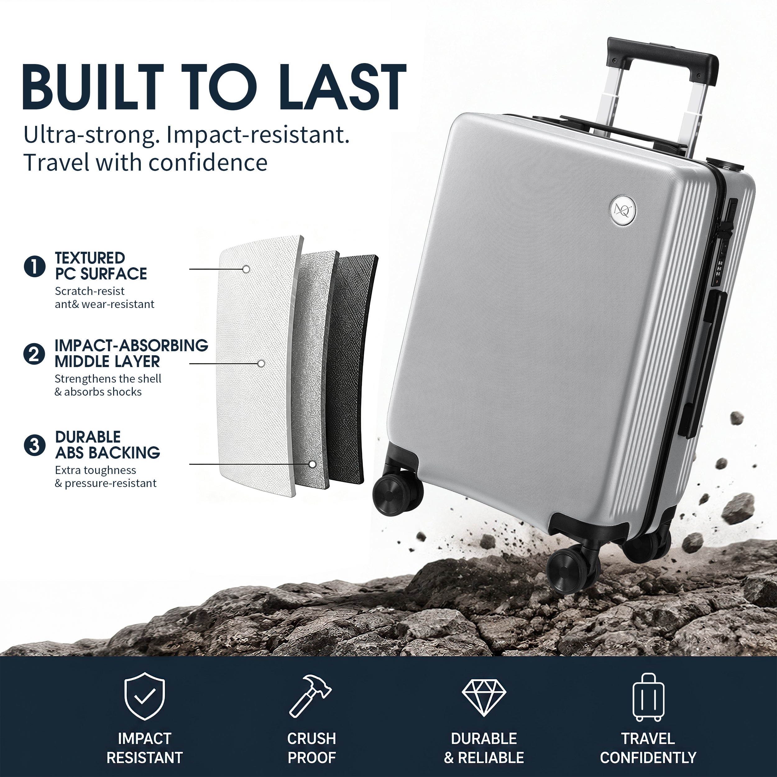 GO 20" Carry-On with Cup Holder, Umbrella Storage & Charging Port