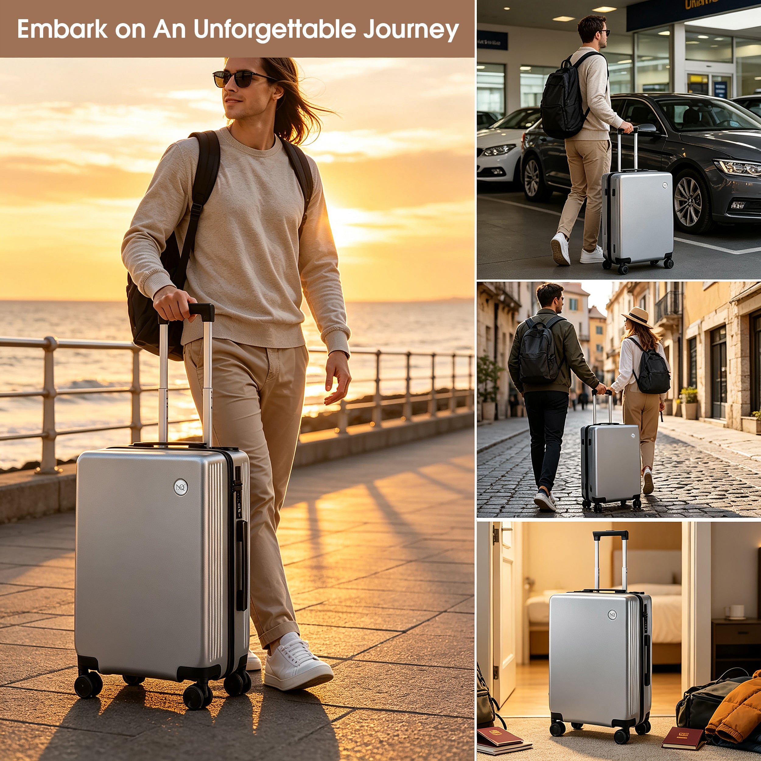 GO 20" Carry-On with Cup Holder, Umbrella Storage & Charging Port