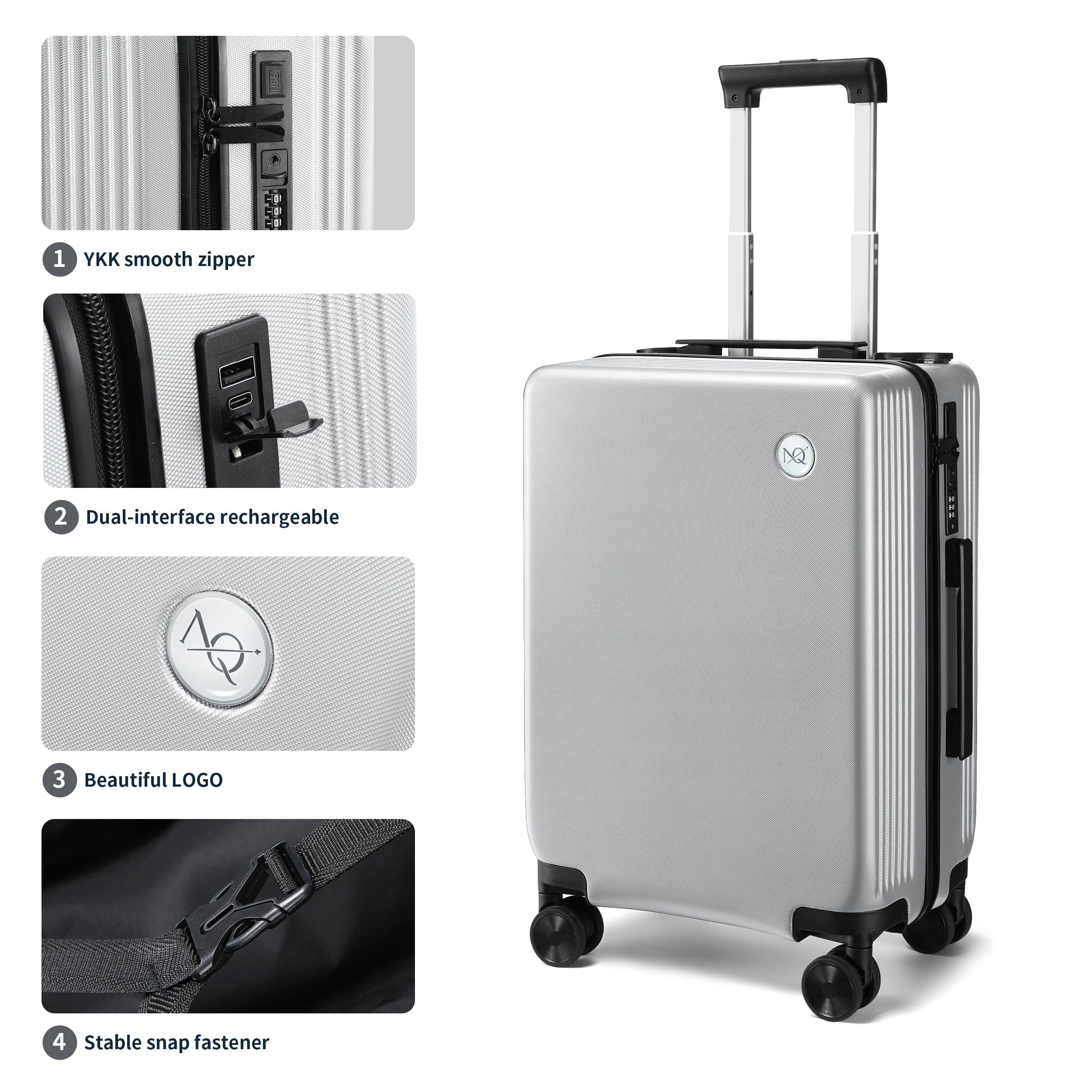 GO 20" Carry-On with Cup Holder, Umbrella Storage & Charging Port